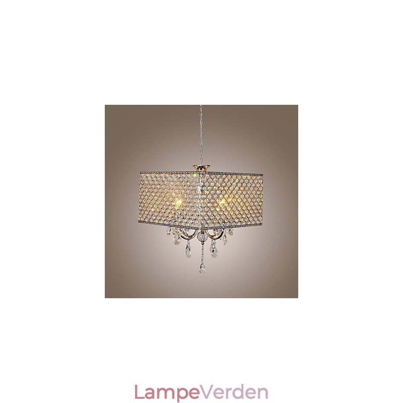 Moderne moderne tromme krystal maleri metal lysekrone