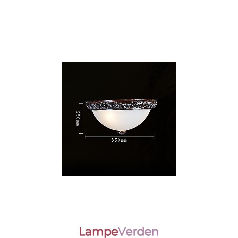 Flush Mount Light Glass Resin Silver Carving European Classic
