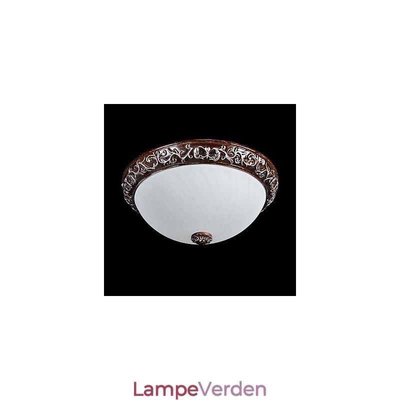 Flush Mount Light Glass Resin Silver Carving European Classic
