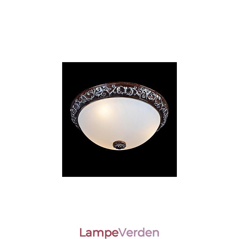 Flush Mount Light Glass Resin Silver Carving European Classic