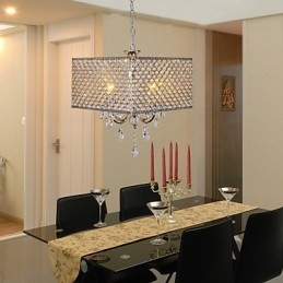 Moderne moderne tromme krystal maleri metal lysekrone
