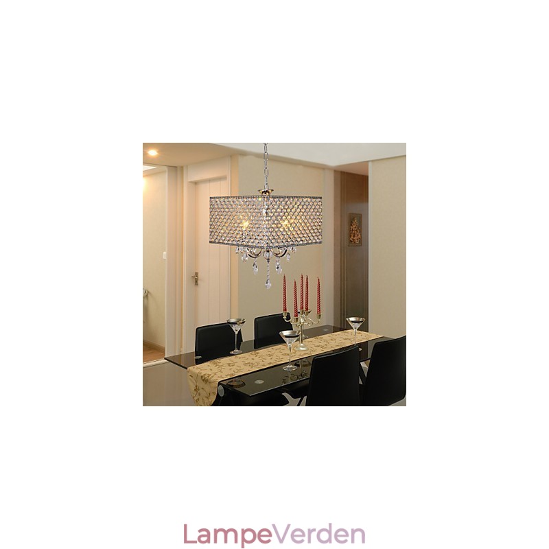 Moderne moderne tromme krystal maleri metal lysekrone