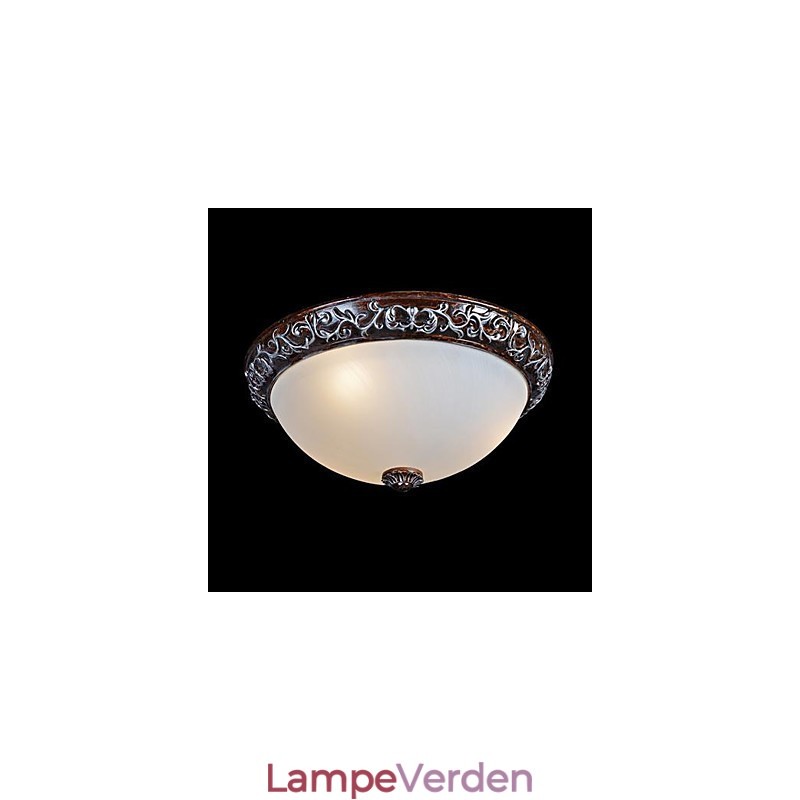 Flush Mount Light Glass Resin Silver Carving European Classic