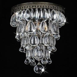 Crystal Flush Mount 1 lys vintage jern galvanisering