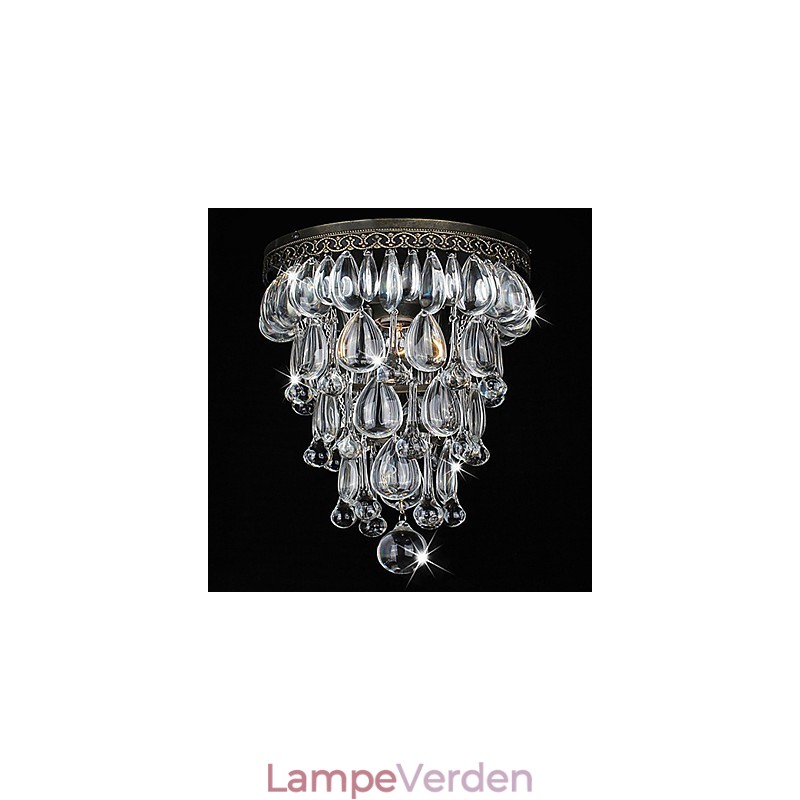 Crystal Flush Mount 1 lys vintage jern galvanisering