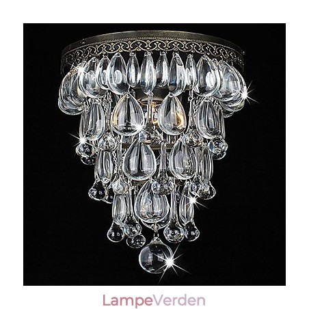 Crystal Flush Mount 1 lys vintage jern galvanisering Crystal Flush Mount 1 lys vintage jern galvanisering