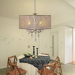 Moderne moderne tromme krystal maleri metal lysekrone
