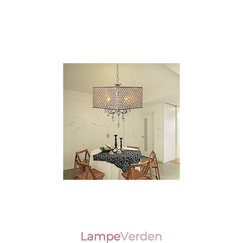Moderne moderne tromme krystal maleri metal lysekrone