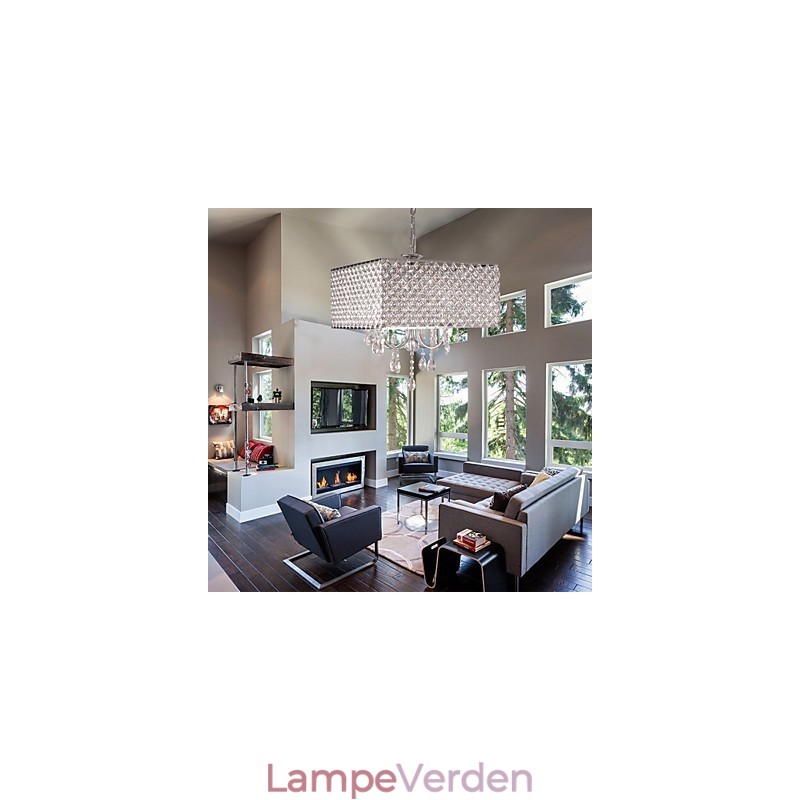 Moderne moderne tromme krystal maleri metal lysekrone