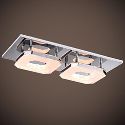 16W Akryl Flush Mount 2 lys moderne akryl galvanisering rustfrit stål
