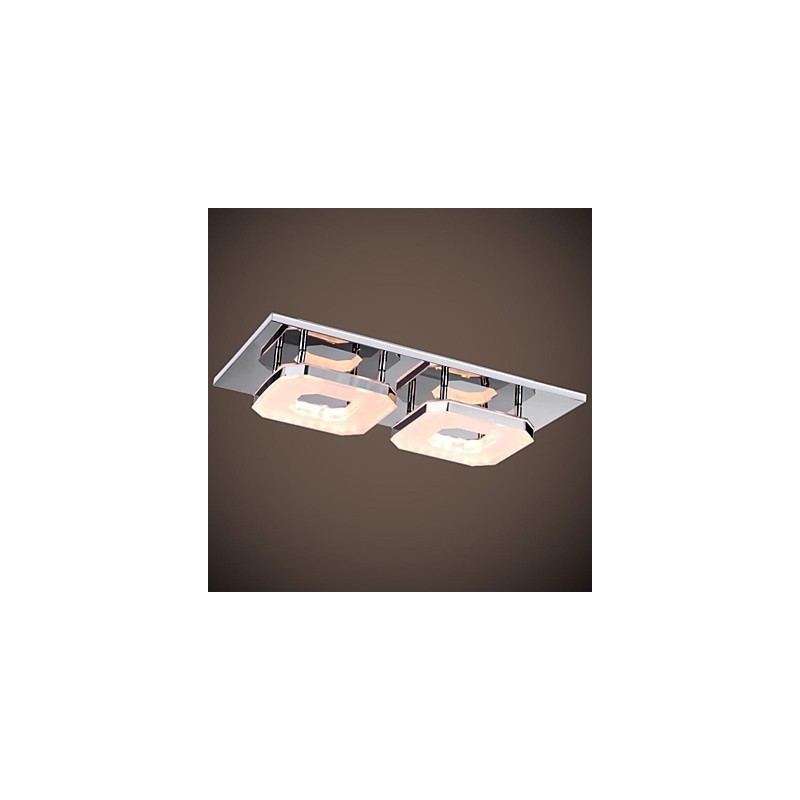 16W Akryl Flush Mount 2 lys moderne akryl galvanisering rustfrit stål