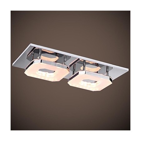 16W Akryl Flush Mount 2 lys moderne akryl galvanisering rustfrit stål 16W Akryl Flush Mount 2 lys moderne akryl galvanisering rustfrit stål