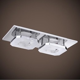 16W Akryl Flush Mount 2 lys moderne akryl galvanisering rustfrit stål
