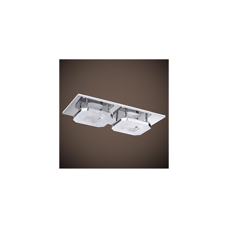 16W Akryl Flush Mount 2 lys moderne akryl galvanisering rustfrit stål
