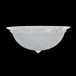 White Flush Mount Light Glass Resin Carving European Classic
