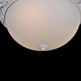 White Flush Mount Light Glass Resin Carving European Classic