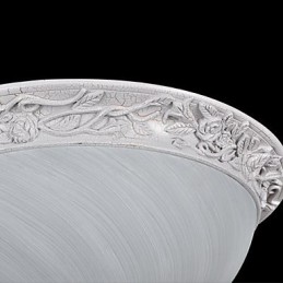 White Flush Mount Light Glass Resin Carving European Classic