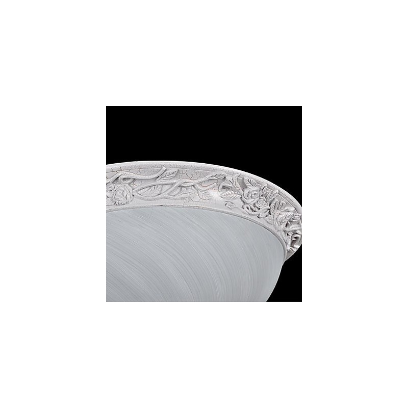 White Flush Mount Light Glass Resin Carving European Classic
