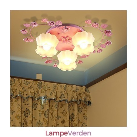 Kreativ Lampe Lampe Contracted Landdistrikterne Sød Pink Rose 3 Absorber Dome Light Kreativ Lampe Lampe Contracted Landdistrikterne Sød Pink Rose 3 Absorber Dome Light