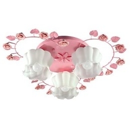 Kreativ Lampe Lampe Contracted Landdistrikterne Sød Pink Rose 3 Absorber Dome Light