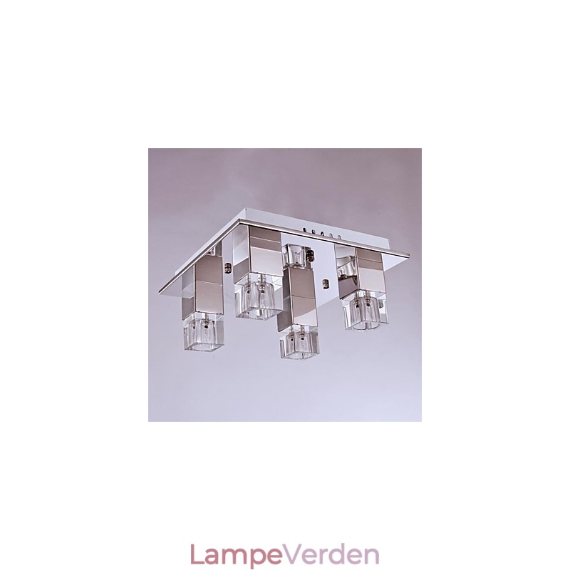 Loftslamper 4 lys krystal kunstnerisk rustfri stålbelægning