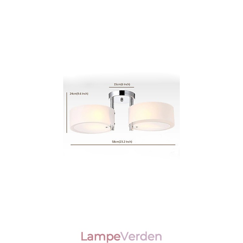 Flush Mount Modern Contemporary 2 Lights Ceiling Light Metal