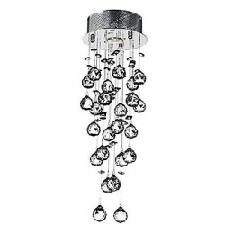 Crystal Flush Mount 1 lys moderne jern galvanisering