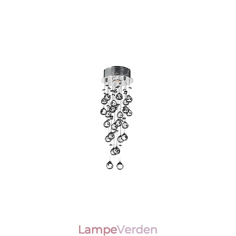 Crystal Flush Mount 1 lys moderne jern galvanisering