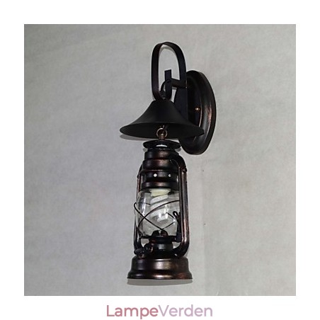 Vintage sort metal lanterne væglampe med ét lys Vintage sort metal lanterne væglampe med ét lys