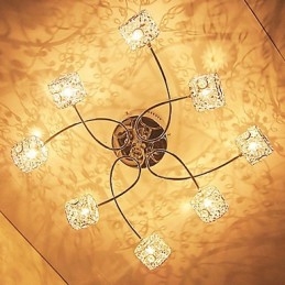 Moderne moderne krystal galvaniseret flush Mount