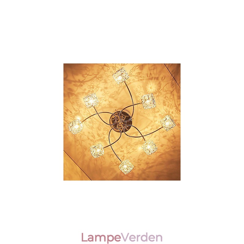 Moderne moderne krystal galvaniseret flush Mount