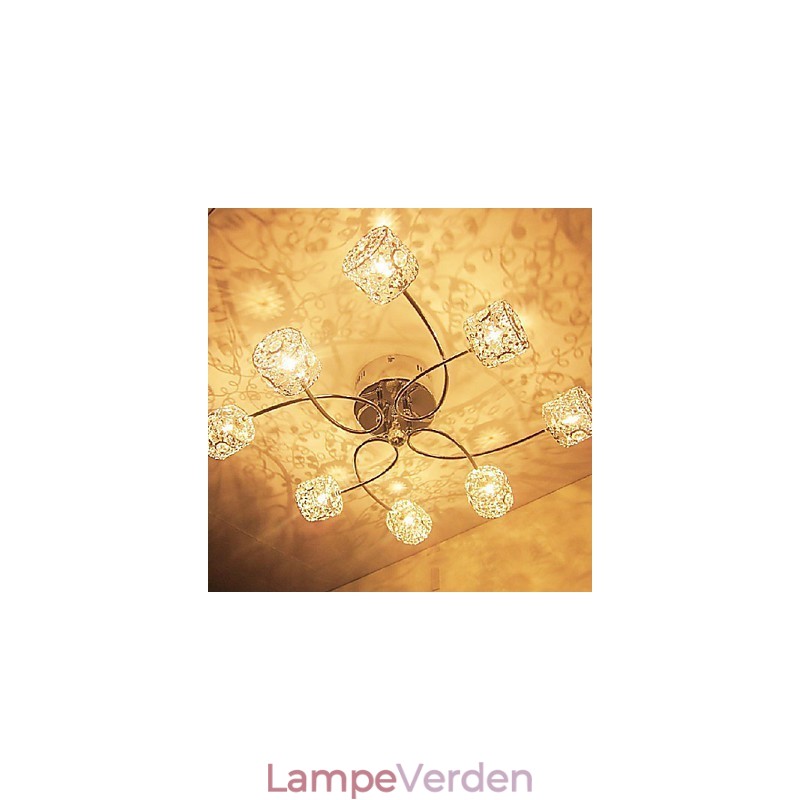 Moderne moderne krystal galvaniseret flush Mount