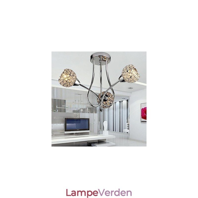 Moderne moderne traditionelle klassiske krystal galvaniseret metal pendel lys Flush Mount