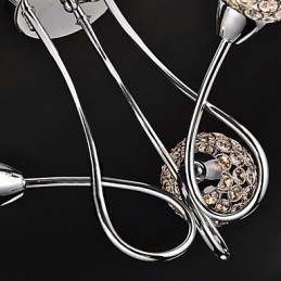 Moderne moderne traditionelle klassiske krystal galvaniseret metal pendel lys Flush Mount