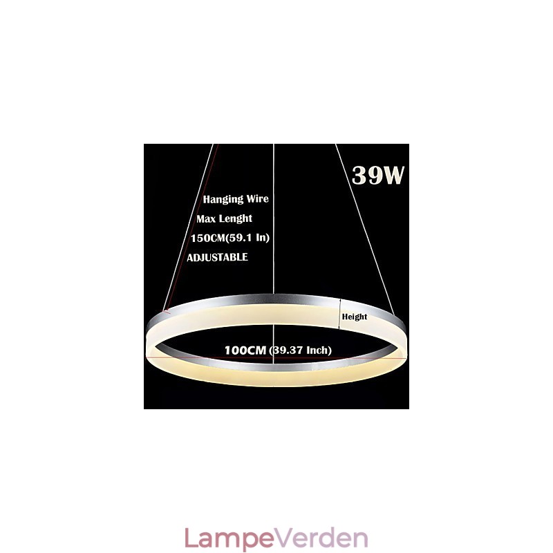 Rund pendel moderne akryl lamper belysning Luksuriøs enkelt ring loftslamper armaturer