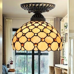 European Rural Creative Arts Farvet glas Absorber Dome Lamp Light
