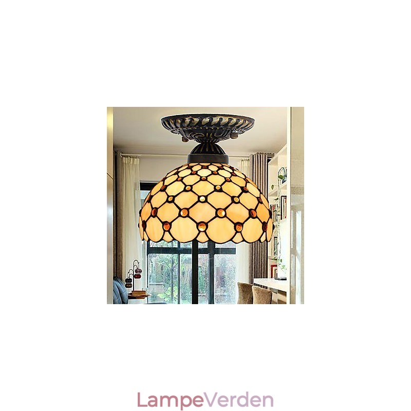European Rural Creative Arts Farvet glas Absorber Dome Lamp Light