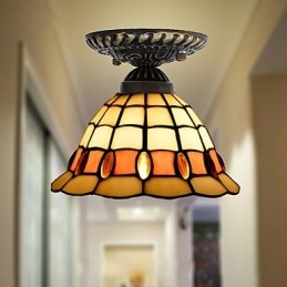 European Rural Creative Arts Farvet glas Absorber Dome Lamp Light