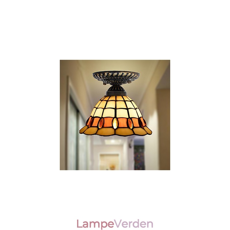 European Rural Creative Arts Farvet glas Absorber Dome Lamp Light