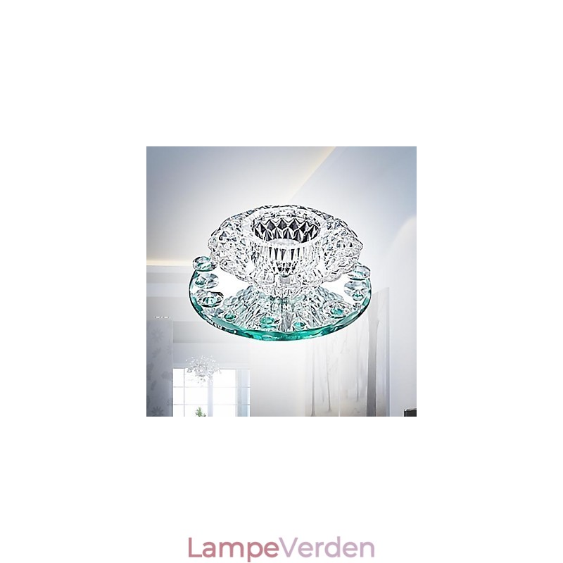 Moderne moderne krystal Mini-stil Chrome Metal Flush Mount