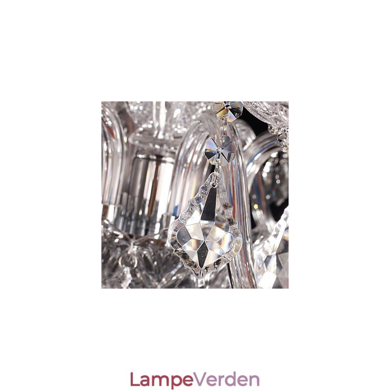 Lysekrone Crystal Luxury Modern Living 8 lys med stofskærm