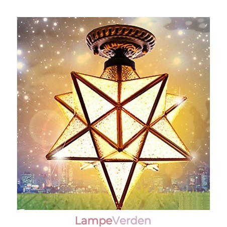 European Rural Creative Arts Farvet glasstjerner til at absorbere kuppellampelys European Rural Creative Arts Farvet glasstjerner til at absorbere kuppellampelys