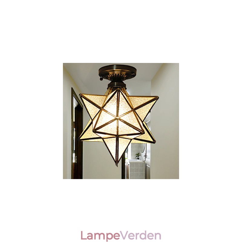 European Rural Creative Arts Farvet glasstjerner til at absorbere kuppellampelys