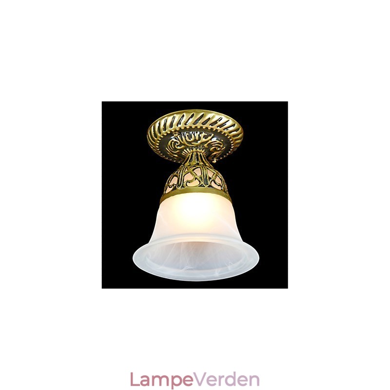 Bronze Flush Mount Light Moire Glass European Classic