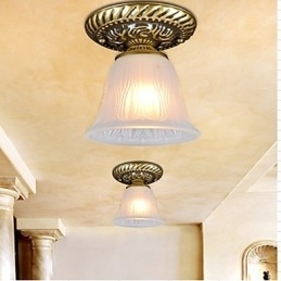 Bronze Flush Mount lysmønster glasskærm European Retro Classic