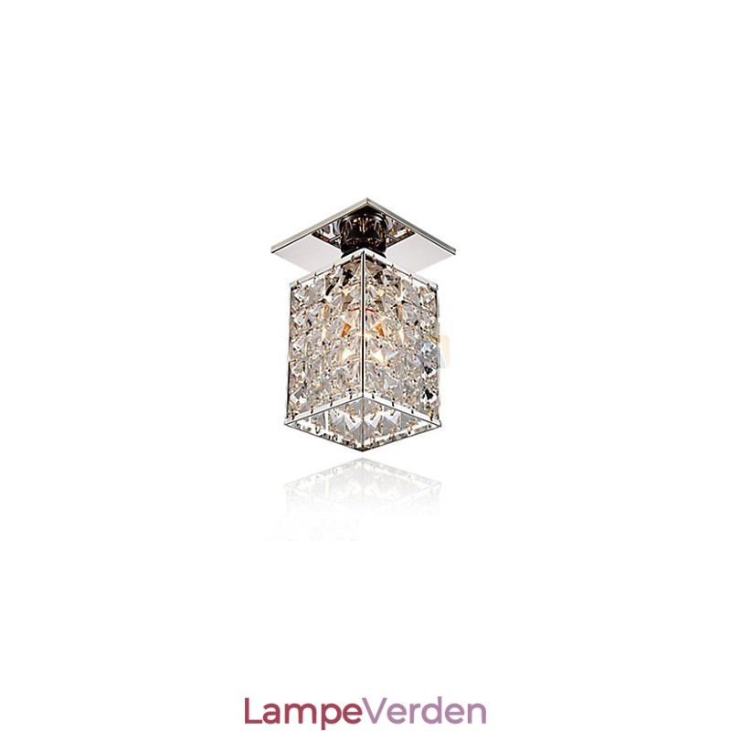 Moderne moderne krystal galvaniseret metal Flush Mount