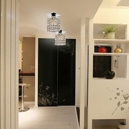 Moderne moderne krystal galvaniseret metal Flush Mount