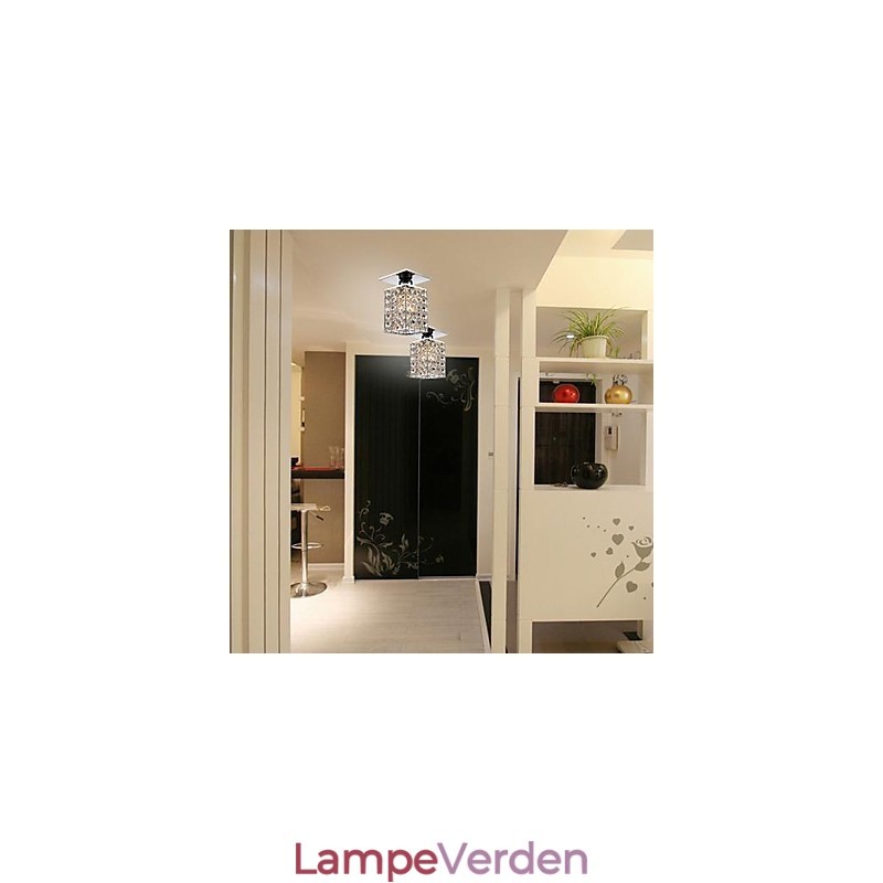 Moderne moderne krystal galvaniseret metal Flush Mount