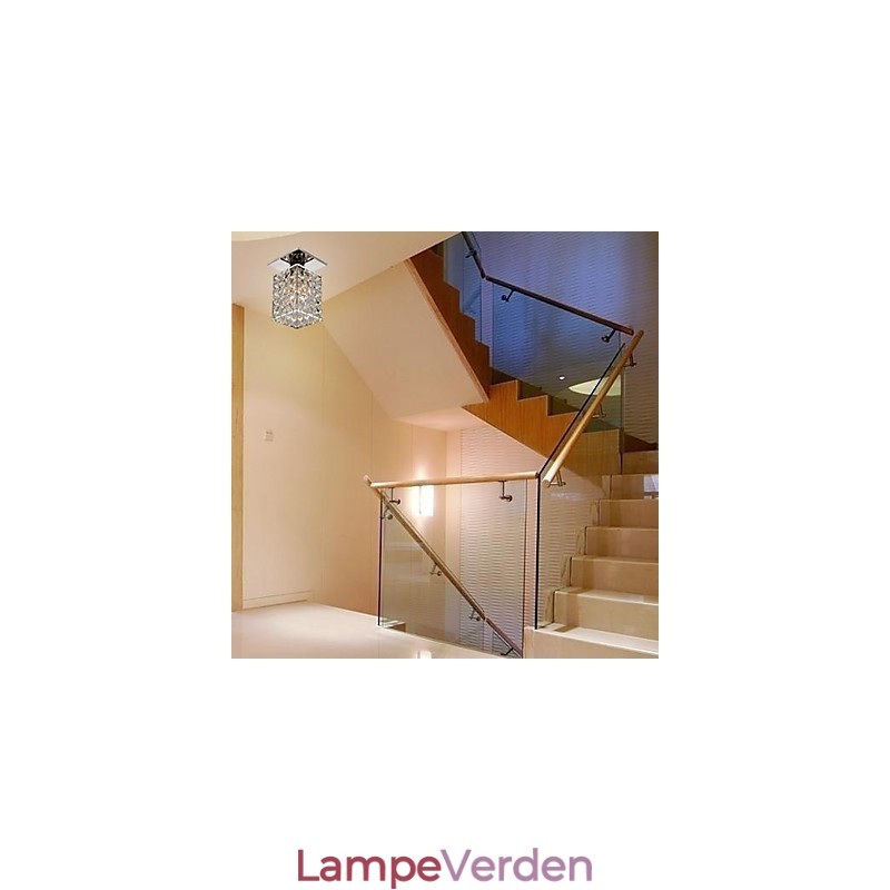 Moderne moderne krystal galvaniseret metal Flush Mount