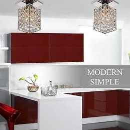 Moderne moderne krystal galvaniseret metal Flush Mount